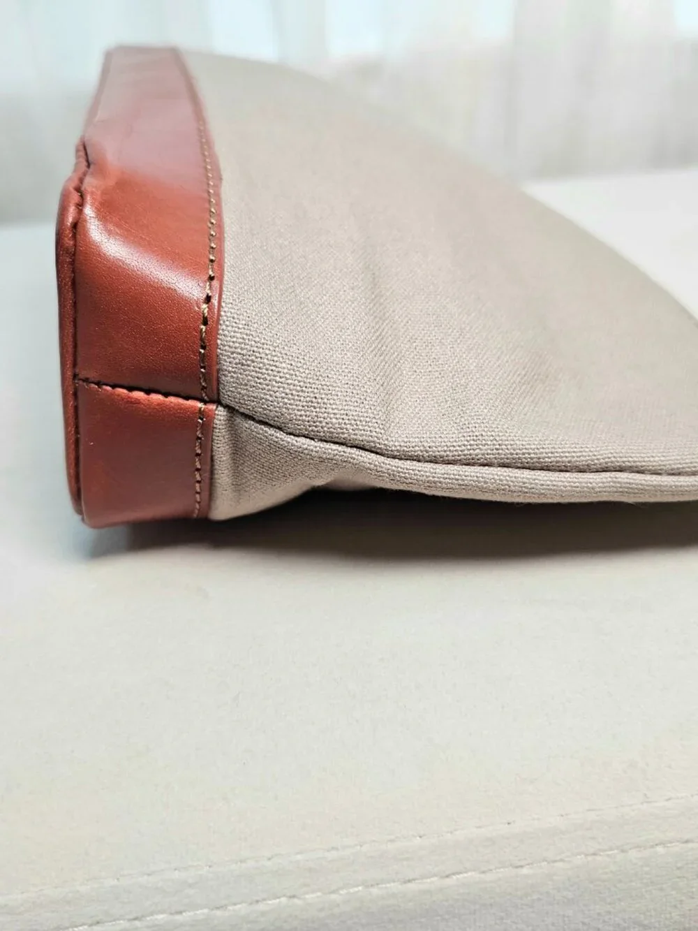 Mark & Graham Canvas Leather Zip Pouch NWOT Travel Organizer Cosmetic Bag